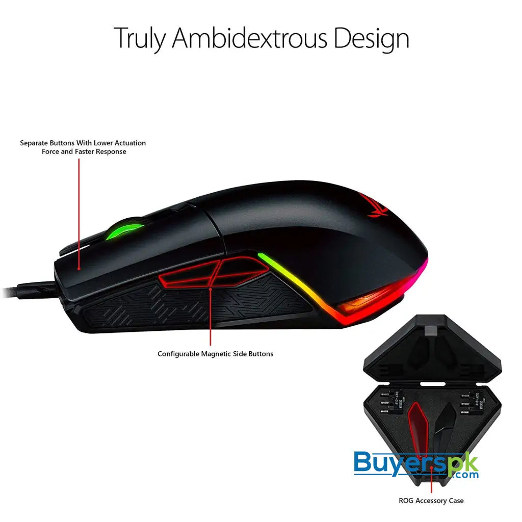 ASUS ROG Pugio Gaming Mouse Aura RGB USB Wired Optical Ergonomic Ambidextrous Gaming Mouse - Mouse ASUS ROG Pugio Gaming Mouse Aura RGB USB Wired Optical Ergonomic Ambidextrous Gaming Mouse - Mouse